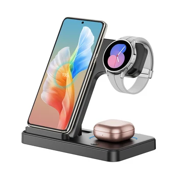 Foldable 3 in 1 Wireless Charger Station For Samsung S24 Ultra/S24/S23 /S22/Z Flip 6 Galaxy Watch 7/6 Classic/5/4 Buds 3 2 Pro