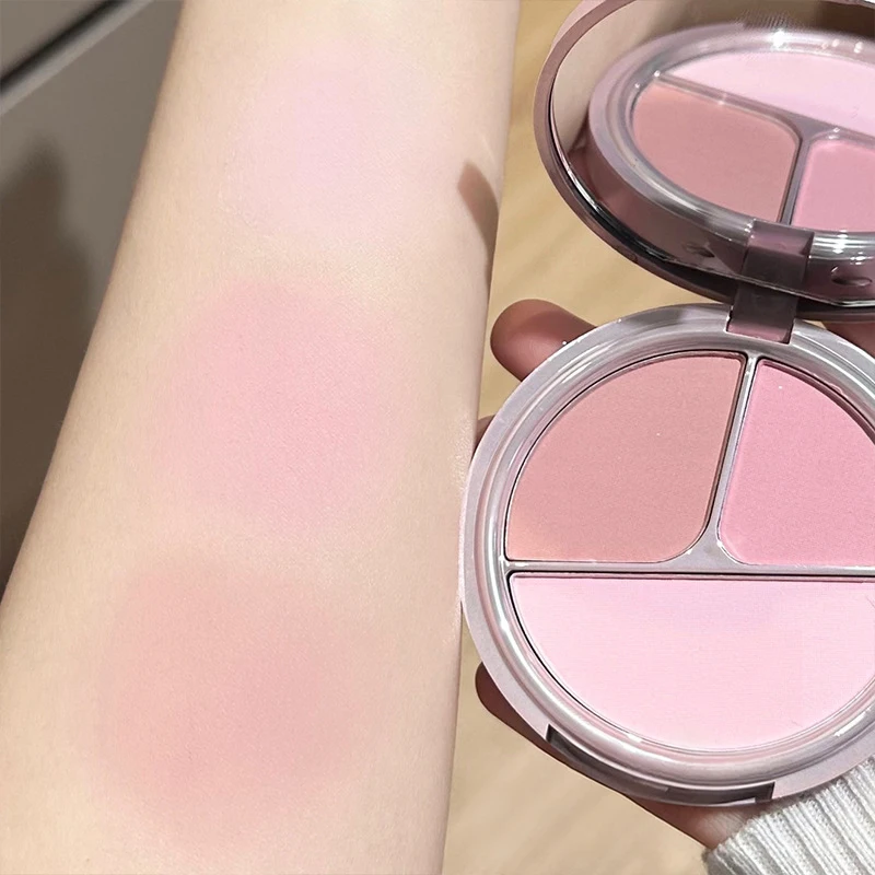 พาเลทแต่งหน้า 3-in-1, บลัชเนื้อแมทท์ธรรมชาติ กันน้ำ ไฮไลท์เตอร์ คอนทัวร์ แต่งหน้าโทนนู้ด สำหรับนักเรียน