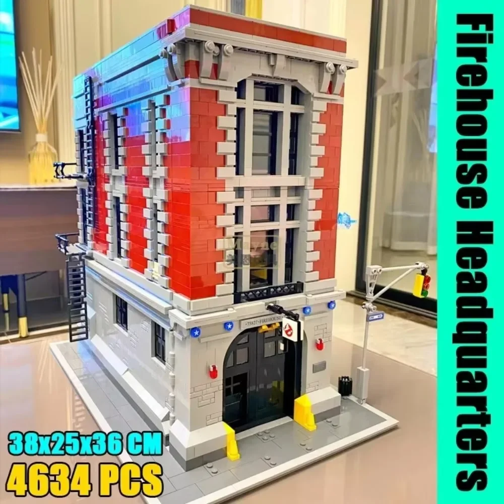 

WIth Light Ghostbusters Firehouse Headquarters 4634PCS Building Blocks Bricks Kit Compatible 75827 Christmas Birthday Gifts