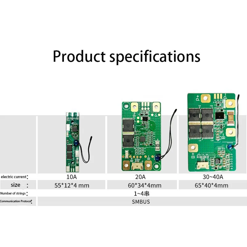 Heltecbms 4S bms  /protection board balance 12V21V  sodium ion battery protection board 10-100A startup power supply SMBUS/UART