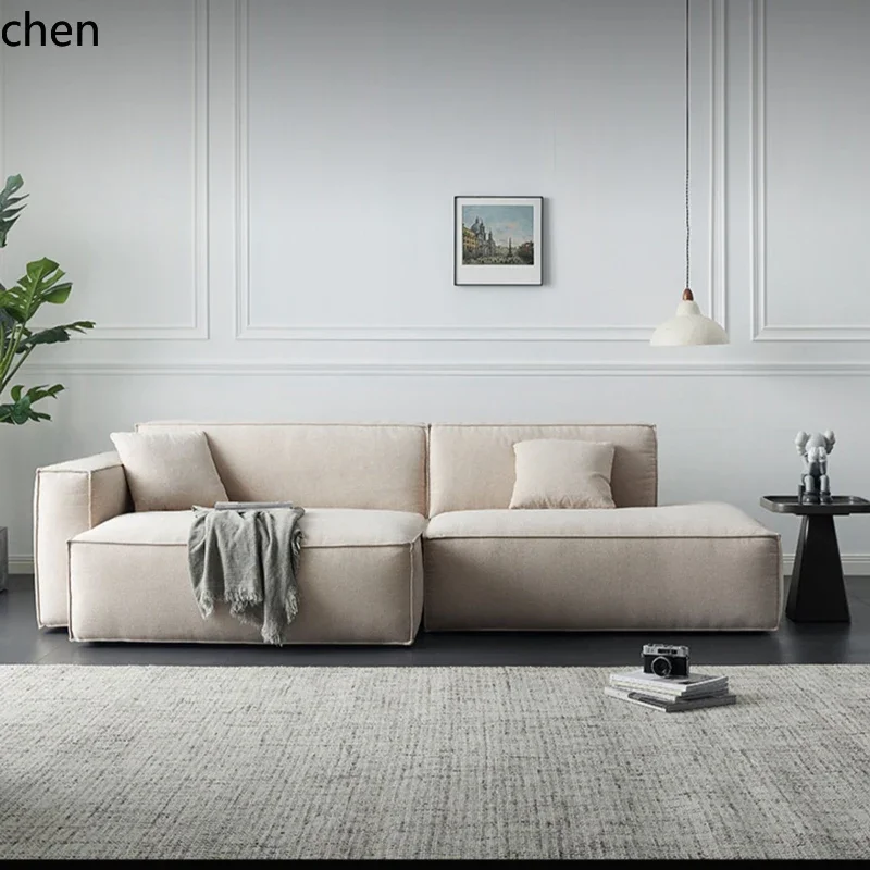 modern simple cotton and linen fabric sofa size apartment living room technology cloth double triple corner