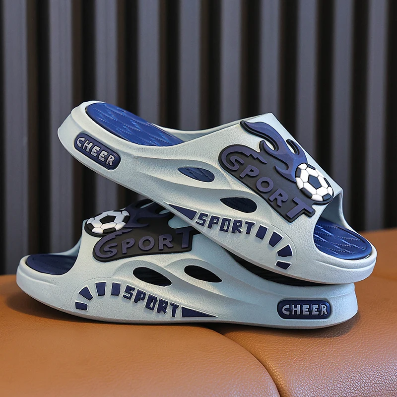 

Новые летние детские тапочки с героями мультфильмов, уличные сандалии для мальчиков 4–8 лет, нескользящие шлепанцы для морского питания, домашняя детская обувь