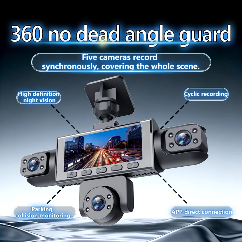 

Multi-Language 4 Channel 4K Car Dash Cam Multi-Function Driving Recorder 4 Camera Car DVR