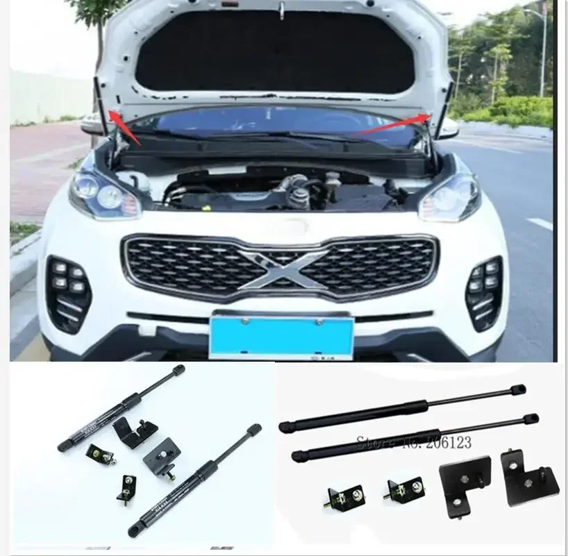 For Kia Sportage 2016 2017 2018 2019 QL KX5 Car Front Hood Engine Cover Hydraulic Rod Strut Spring Shock Bars Bracket  Styling