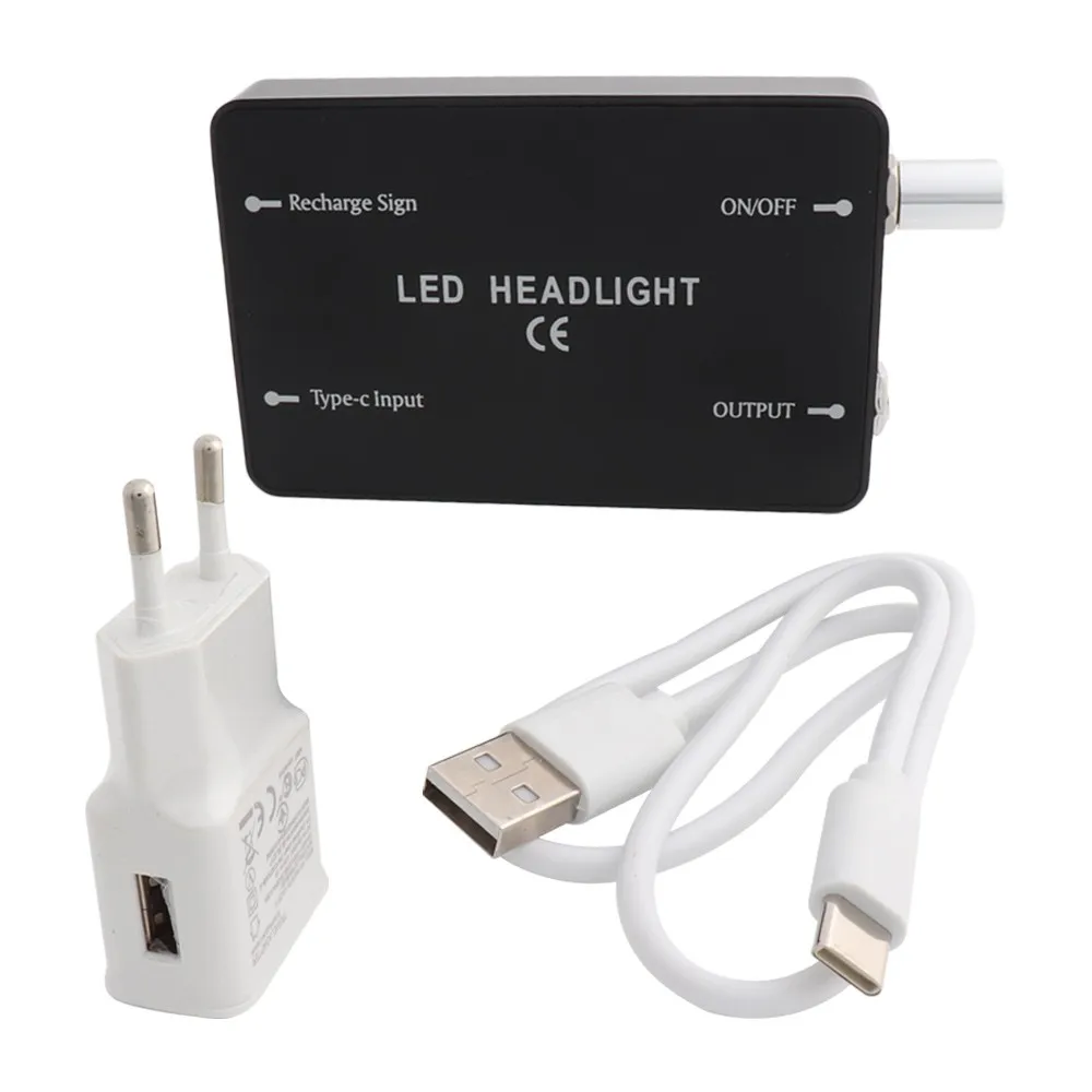 

USB Battery with Belt Clip EU Charger for 3W 5W Headlight Dental Loupes Magnification Binocular Magnifier Dentistry Surgical
