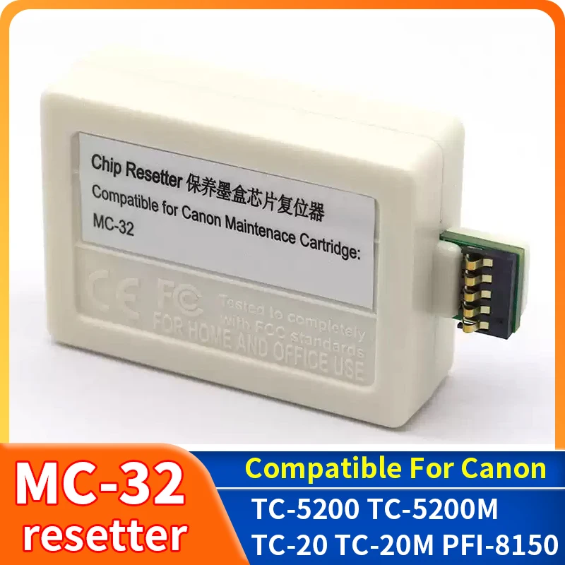 MC-32 Wartungskartusche Chip Resetter für Canon imagePROGRAF PFI-8150 TC-5200 TC-5200M TC-20 TC-20M Drucker Abfalltintenbehälter