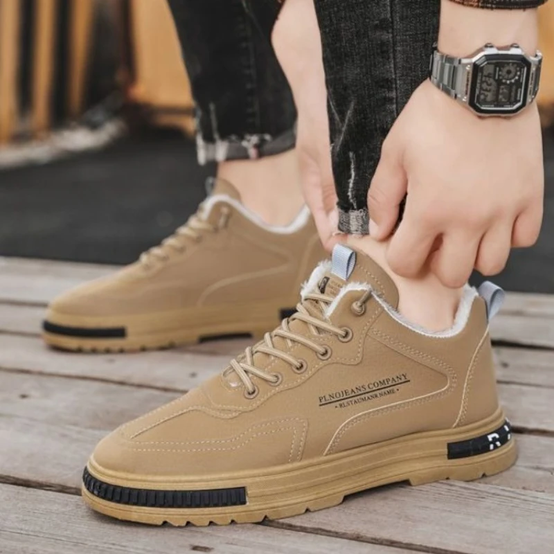 

​2025 Winter New Men's High Top Fleece Lined Cotton Boots Casual Sporty Warmth Labor Protection Trendy Platform Footwear​