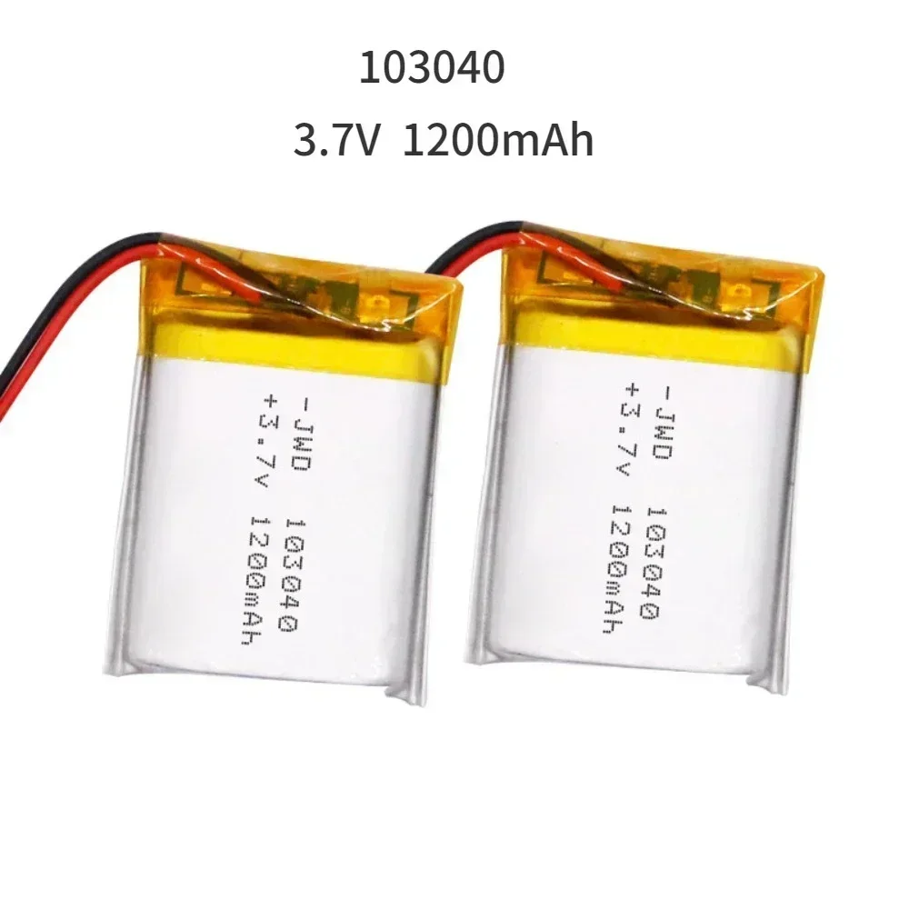 3.7V 1200mAh Li-po 103040 Battery Polymer Lithium Batteries for Burglar Alarm Singing Speaker Purifier Aircraft Model Toys Cell
