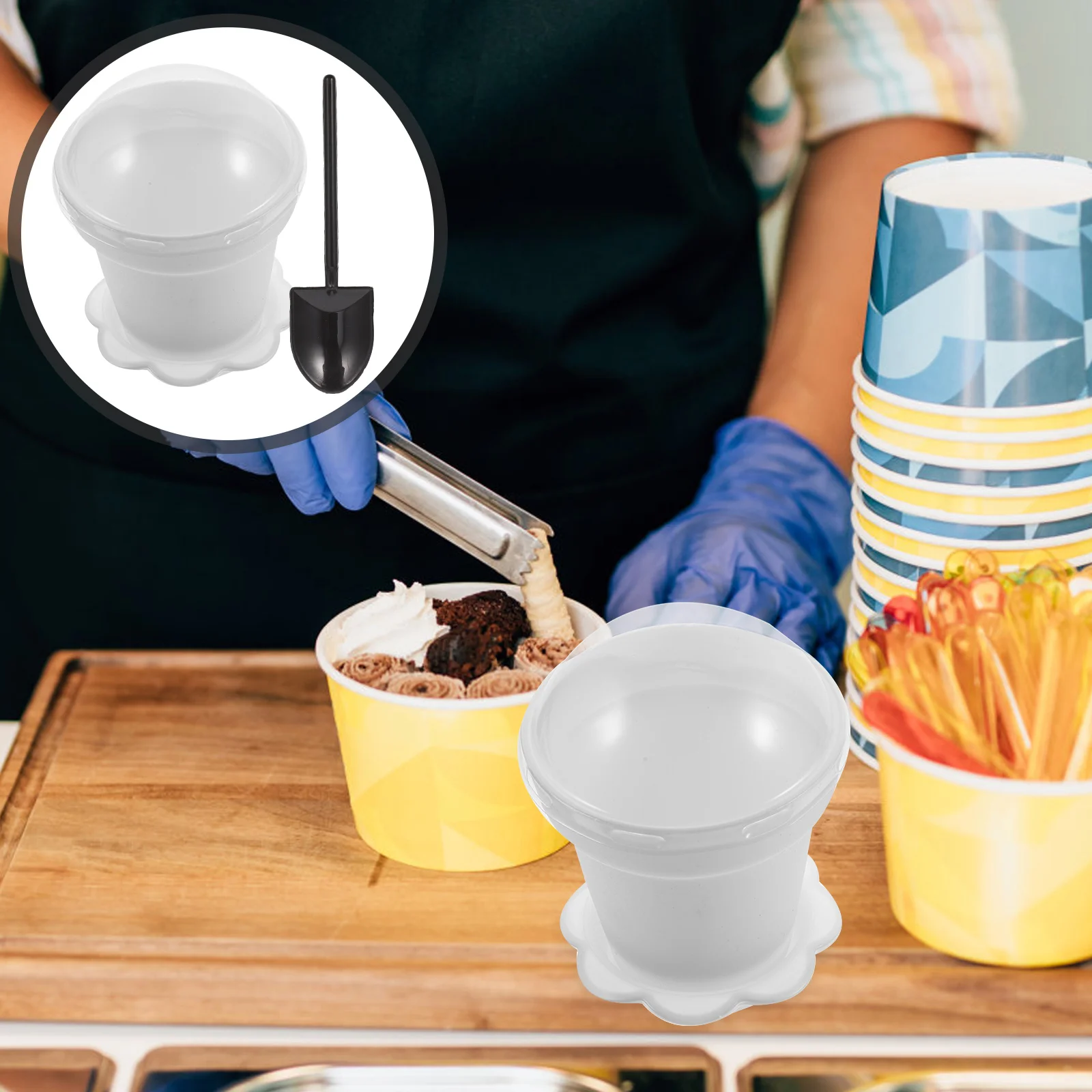 

20 PCS Personality Potted Cake Pots for Plants Dessert Cups with Lids Flowerpot