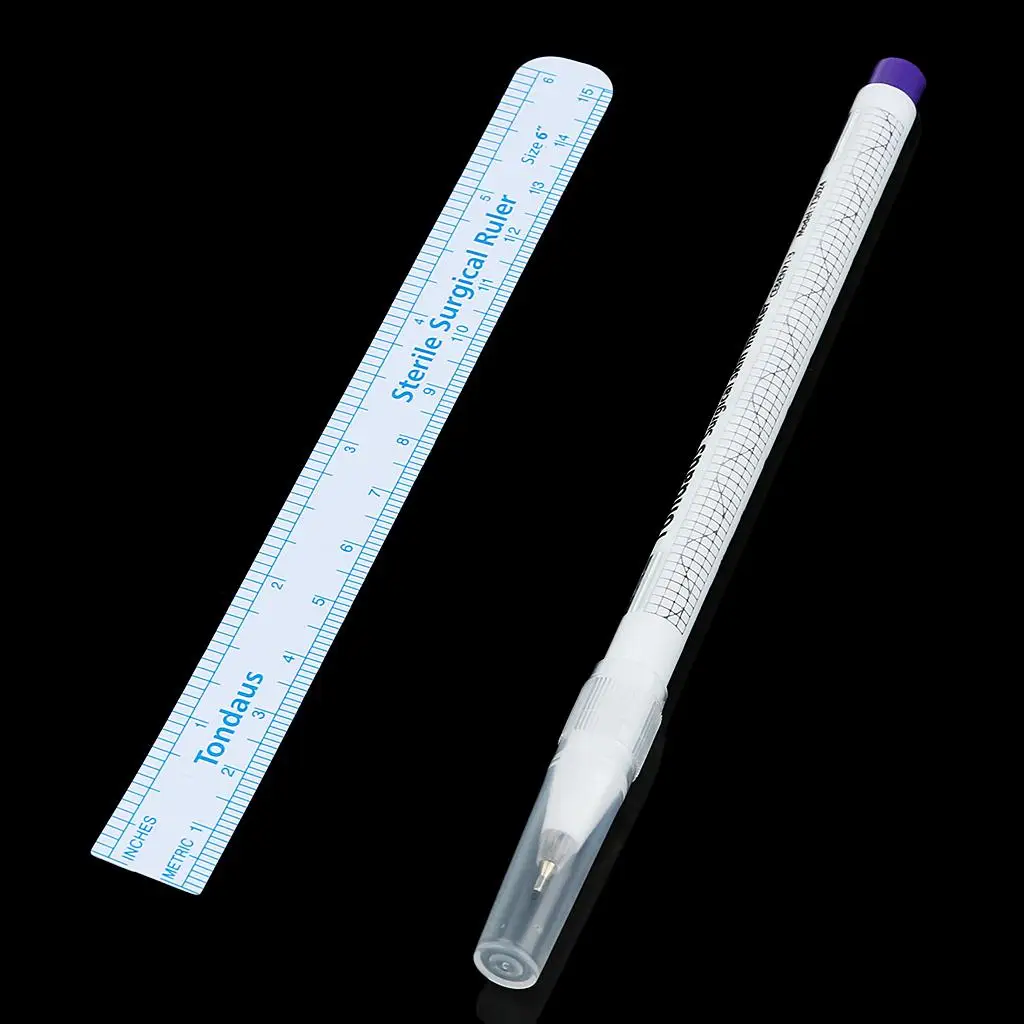 Surgical Skin Marker Stencil Pen Measure Ruler Set Tool Disposable