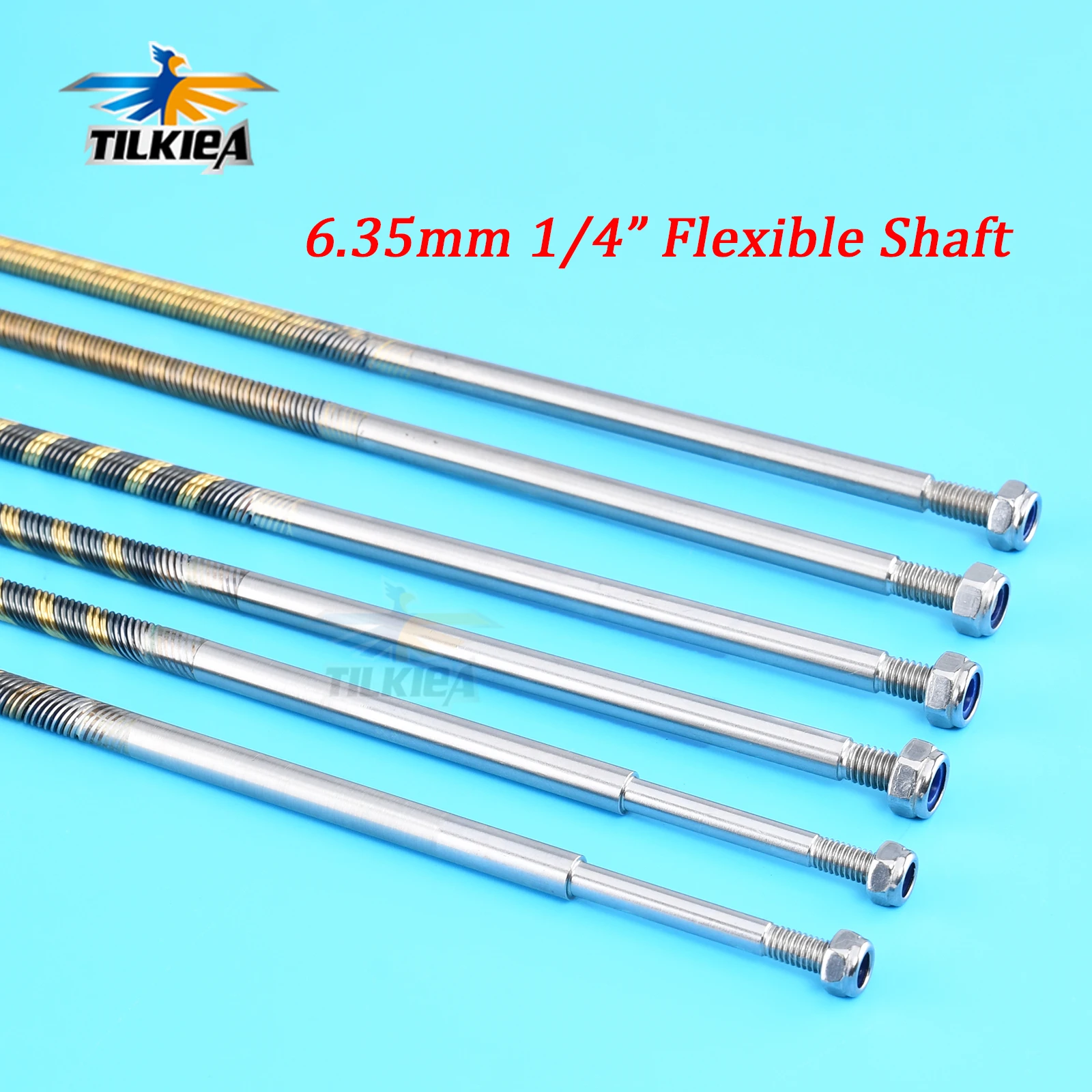 نوعية جيدة 6.35 مللي متر/6.35 إلى 4.76 مللي متر اليسار/اليمين عمود مرن طول حوالي 600/700/950 مللي متر الكابلات المرنة لقارب نيترو Rc الغاز