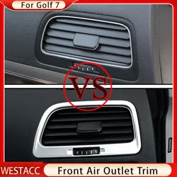 2Pcs ABS Car Air Outlet Sticker for Volkswagen VW Golf 7 MK7 7.5 MK7.5 2013-2019 LHD Air Conditioning A/C Vent Cover Trim
