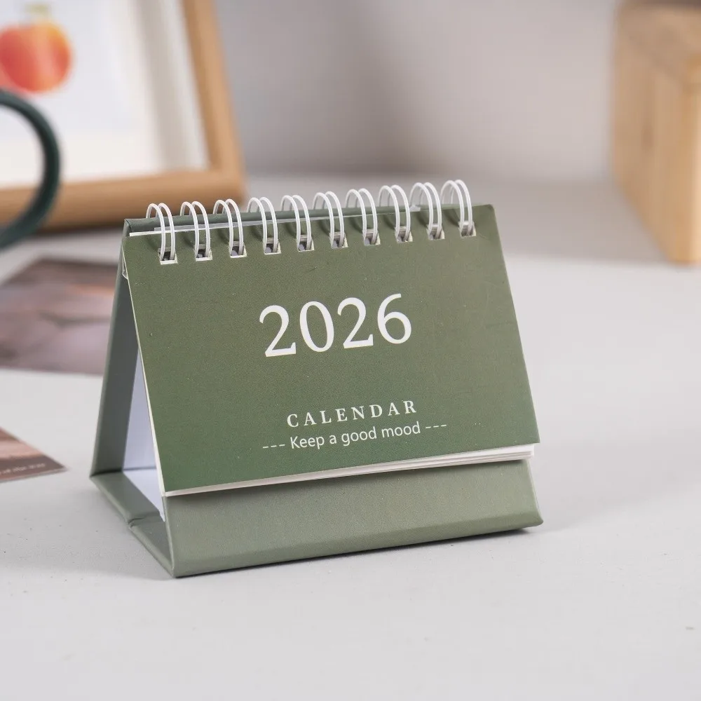 

Simple Coil 2026 Desk Calendar Portable Desktop Decoration Mini Calendar Daily Planner Office School Supplies