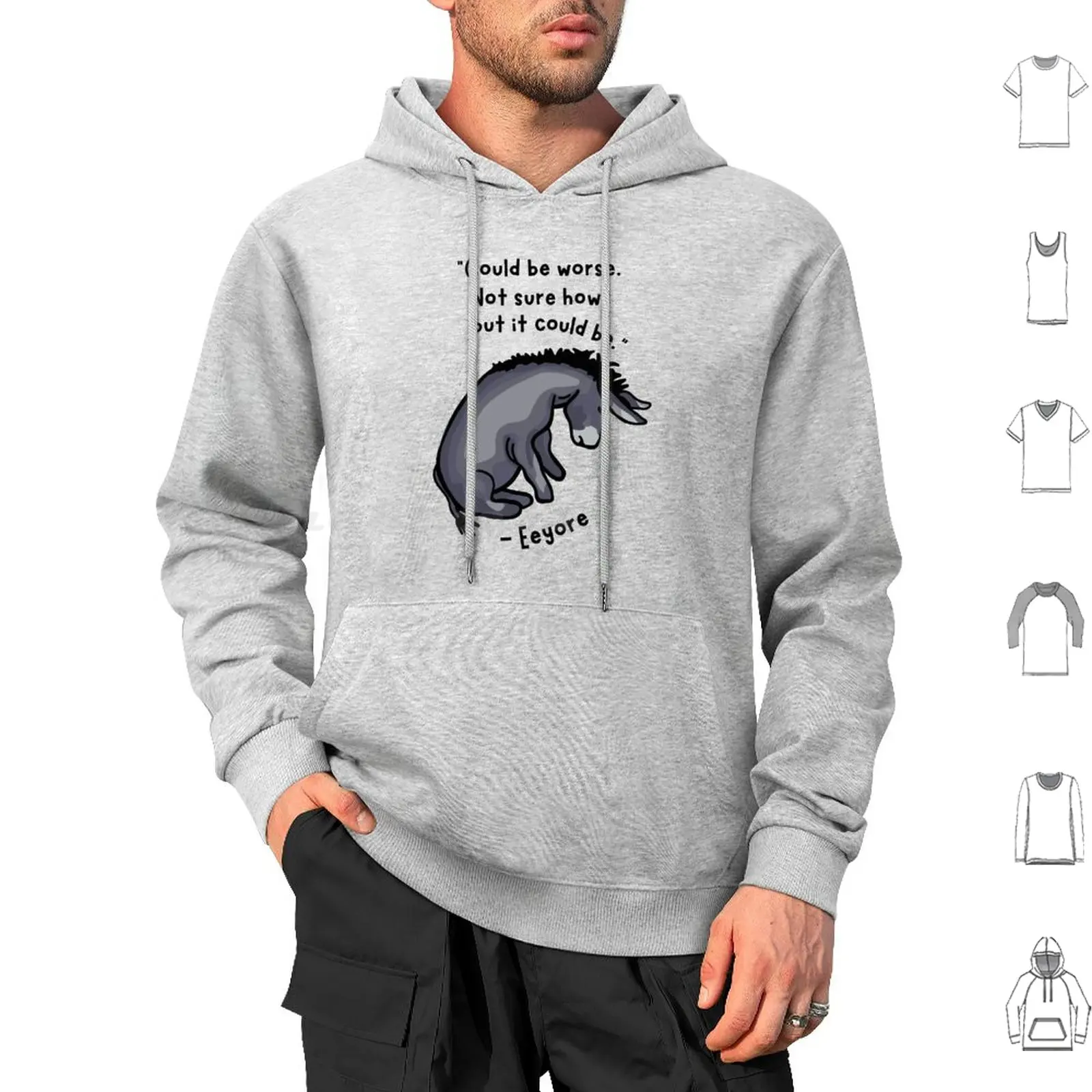 Sad Quote Hoodies Long Sleeve Winnie The Quote Donkey Inspirational Words Inspirational Quote Donkey Cute Pessimistic