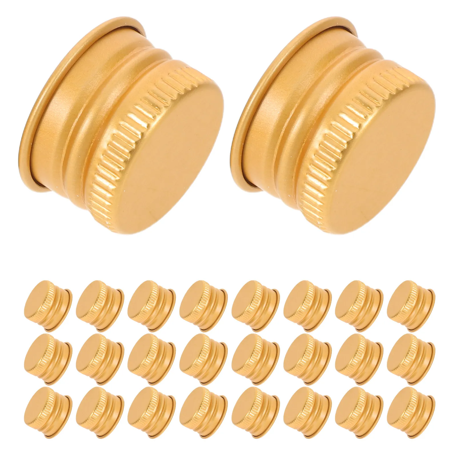 100Pcs Gold Aluminum Screw Leakproof Threaded Lids for Glass Jars Lotion Bottles Mason Jar Replacement