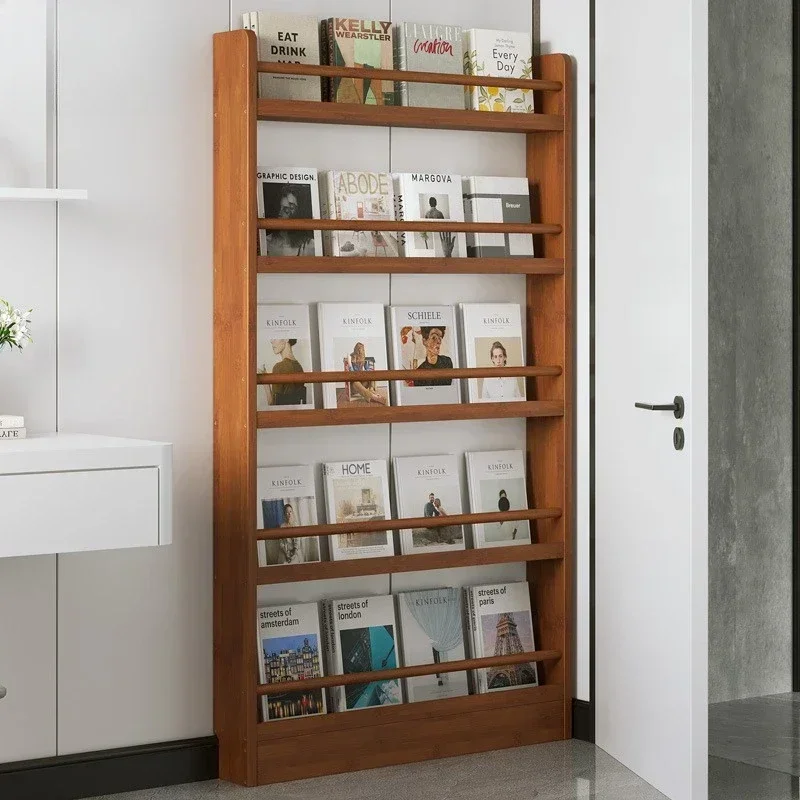 Household Goods Wall Mounted Bookshelf, Multi-layer Ultra-thin Bookshelf, Narrow Seam Picture Book And Magazine Storage Shelf