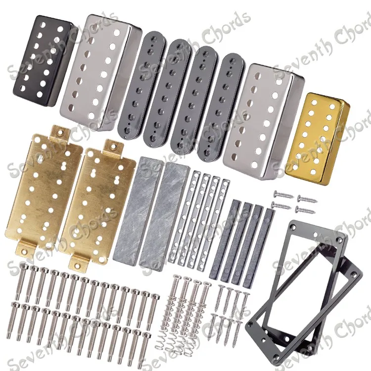 A Set of N&B 14 Hole Brass Pickup Cover Humbucker Kits Producing Accessorie for LP 7 String Electric Guitar