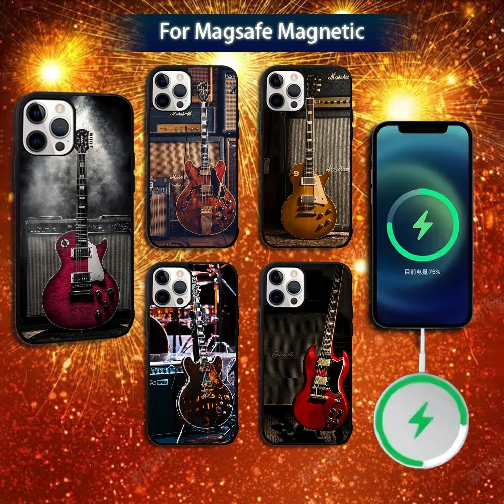 

Guitar Gibson Phone Case For iPhone 16e,16,15,14,13,12,11,Plus,Pro,Max,Mini Magsafe Magnetic Wireless Charging