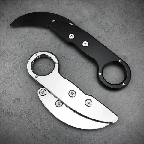 Dropship Mechanical Folding Knife Karambit CS GO Claw Neck Knife Survival Ring Knife Pocket Portable Clip Mini EDC Outdoor Tool