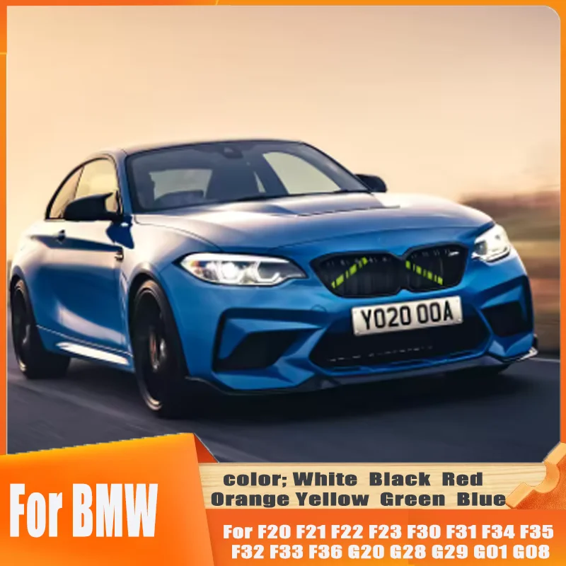 2Pcs Sport Sticker Car Front Grille Nose Trim Air Inlet Bar Strip Vent For BMW F20 F21 F22 F23 F30 F31 F32 F33 1 2 3 4 Series