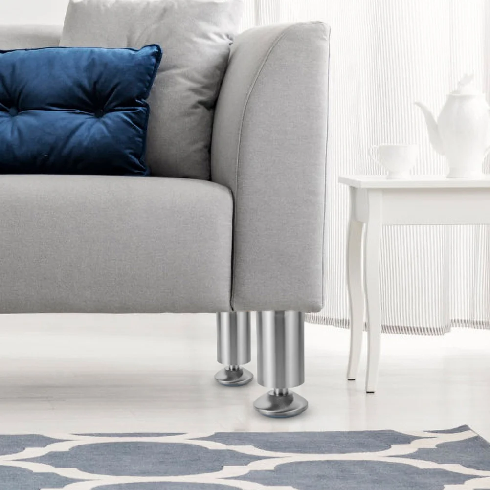 

4Pcs Stainless Steel Cabinet Legs Adjustable Furniture Support Sofa Dresser Heavy Duty Metal Furniture Feet Replacement Table