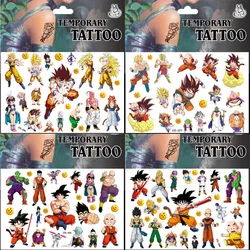 Pegatinas de tatuaje de Dragon Ball, periferia de animé Son Goku Vegeta, pegatina de transferencia de agua, calcomanías de dibujos animados para niños, decoración, regalos de cumpleaños