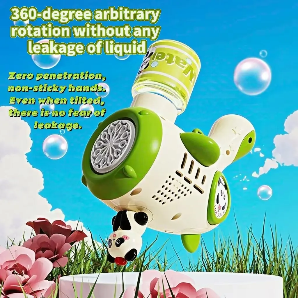 Handheld Panda Bubble Gun Handig poreus buitenfeest-entertainmentspeelgoed [zonder batterijen en zonder bellenwater]