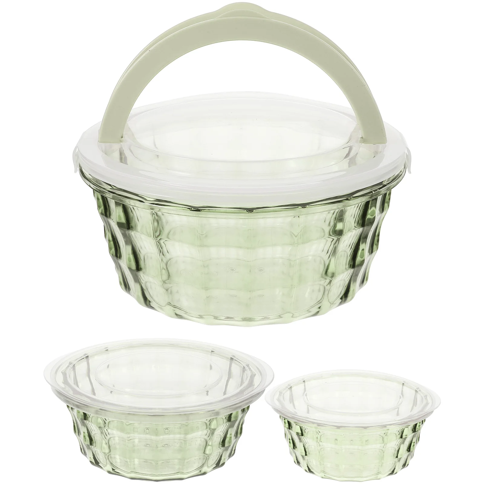 

3 Pcs Preservation Box Set Portable Food Containers Kitchen Storage Vegetable Organizer Fruit Case Dry Snack Box Salad Bowl