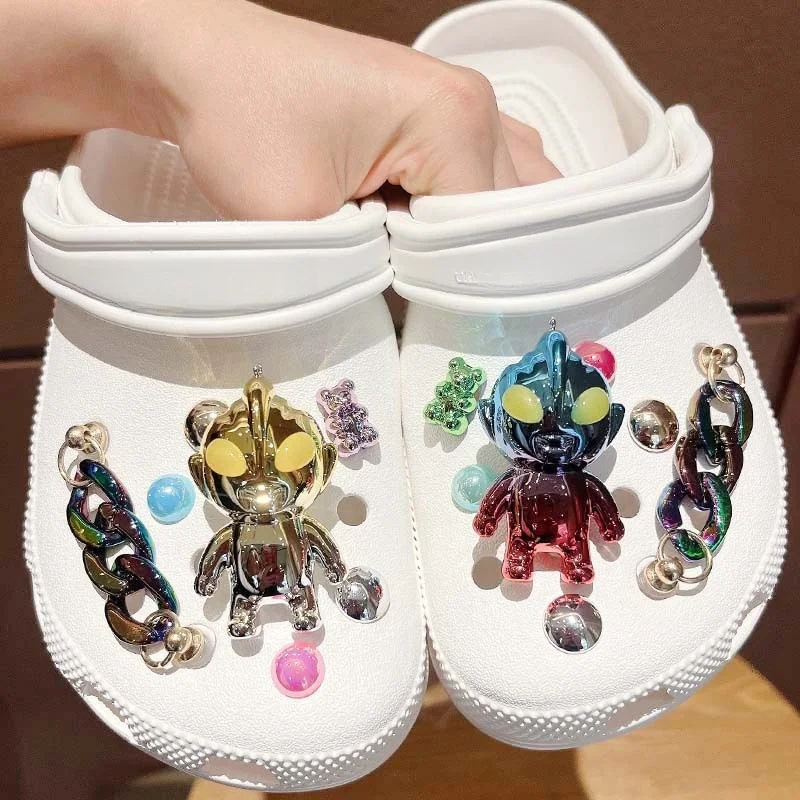 

Miniso Cartoon Diy Creative Gradient Shoe Charms For Clogs Slides Sandals Garden Shoes Decorations Set Kids Boy Girl Gift