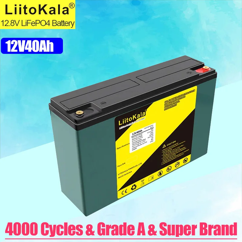 1-2pcs LiitoKala 12.8V 60Ah 30Ah 40Ah 50Ah LiFePO4 Battery Campers Waterproof Golf Cart Battery Off-Road Off-grid Solar energy