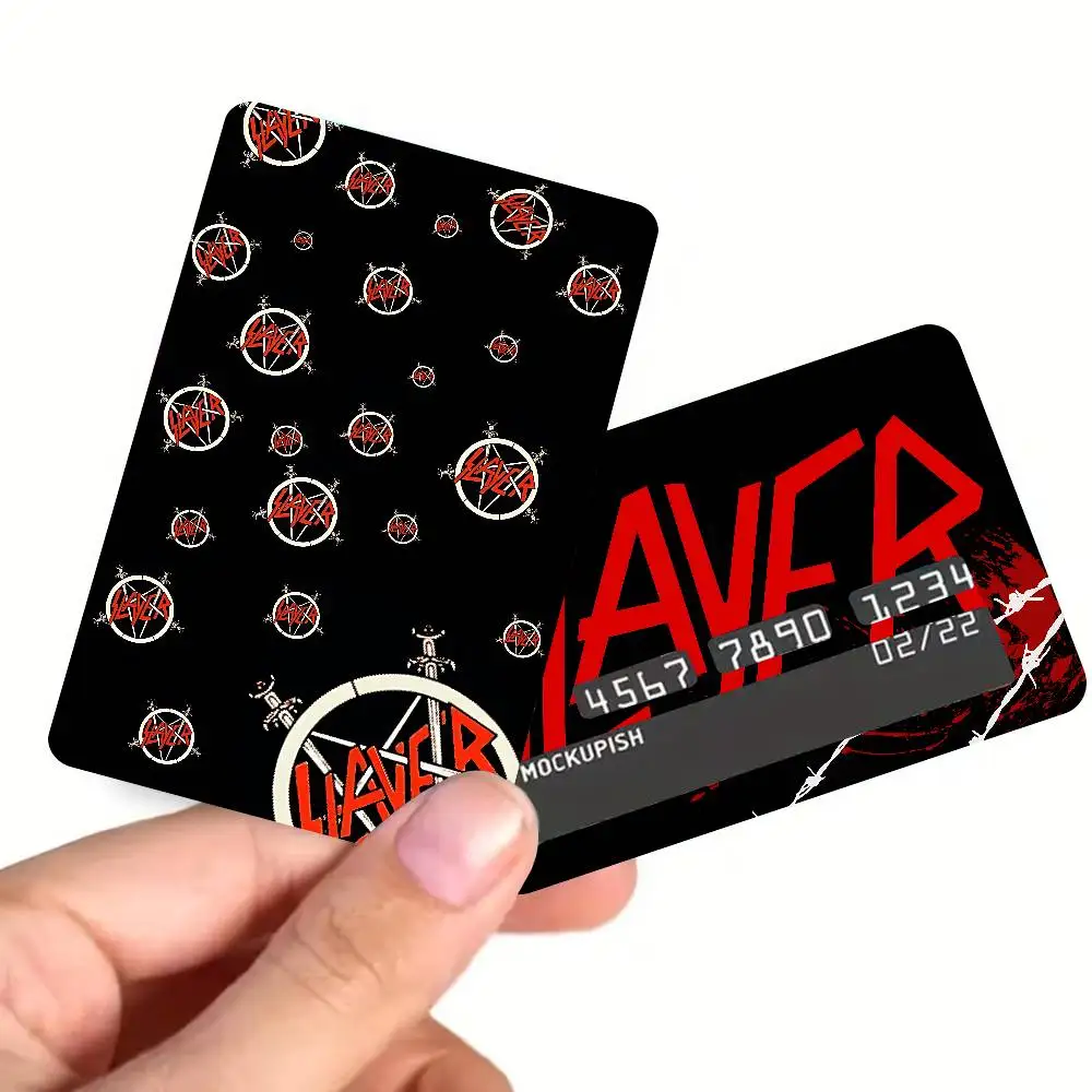 Heavy Metal Band Slayer Game Anime Sticker Film Skin Cover Case for Small Large No Chip Debit Credit Card Front Side