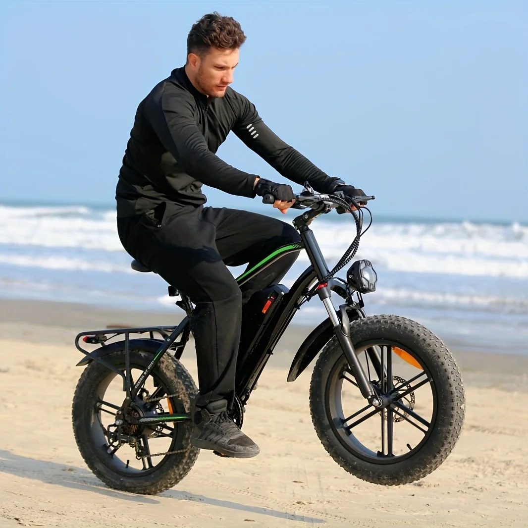 

Электровелосипед с шинами 20"x4.0", мотором 740 Вт и съемной батареей 15 Ач 48 В - горный электровелосипед со скоростью 19 миль/ч, ЖК-дисплей, зеленый, из легированной стали