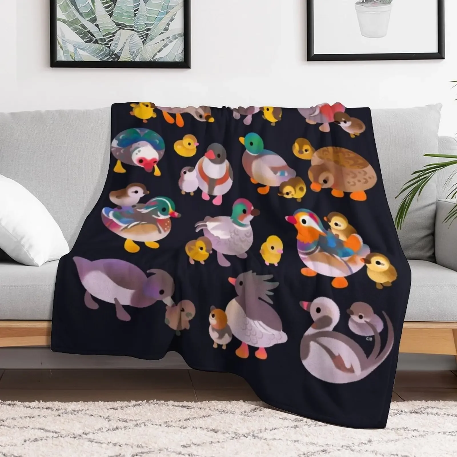 Duck and Duckling - dark Throw Blanket Retros Sofa Throw Bed Fashionable Blankets