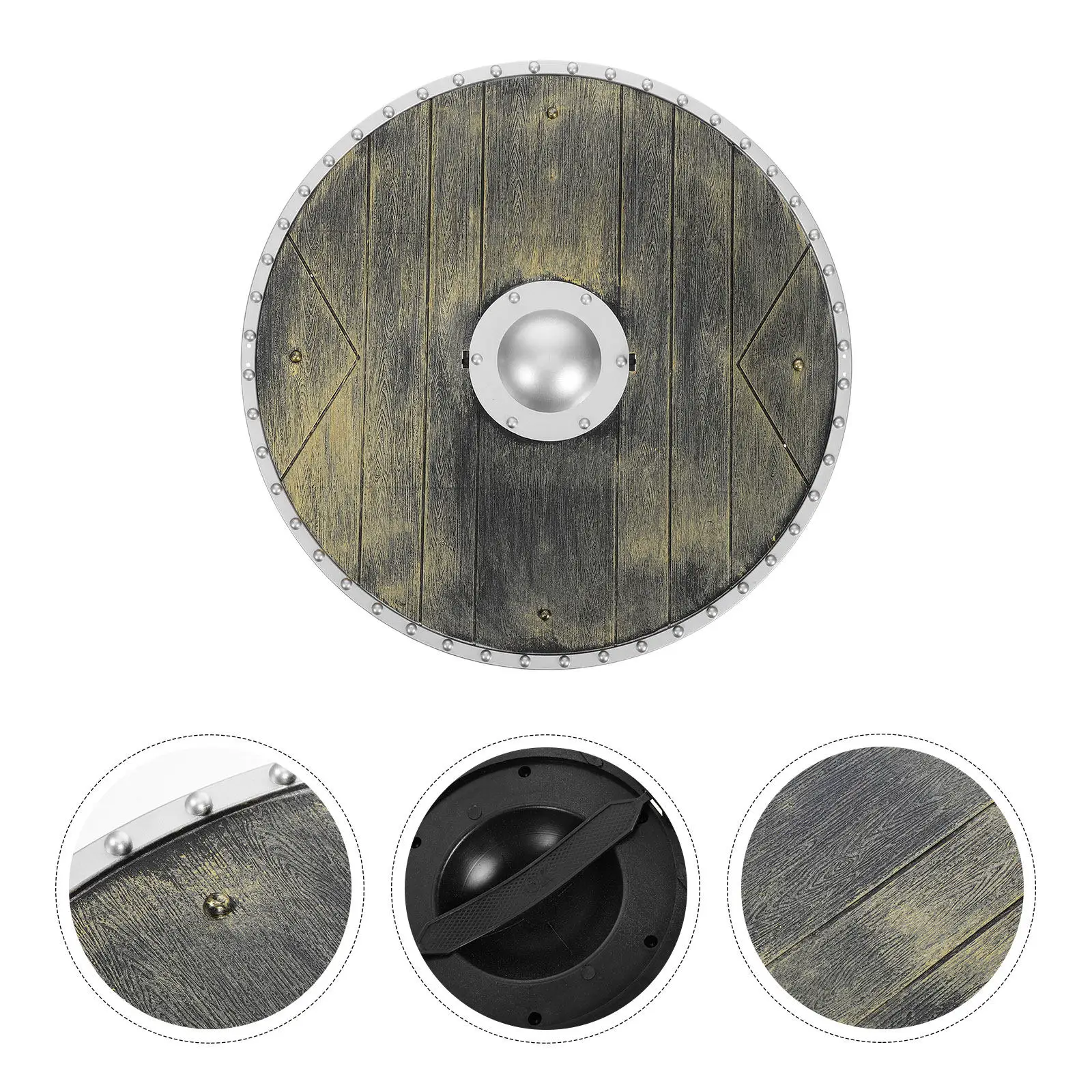

Medieval Pretend Play Prop Pirate Shield Plastic Round Lightweight Cosplay Stage Performance Roman Soldier Costume Shield