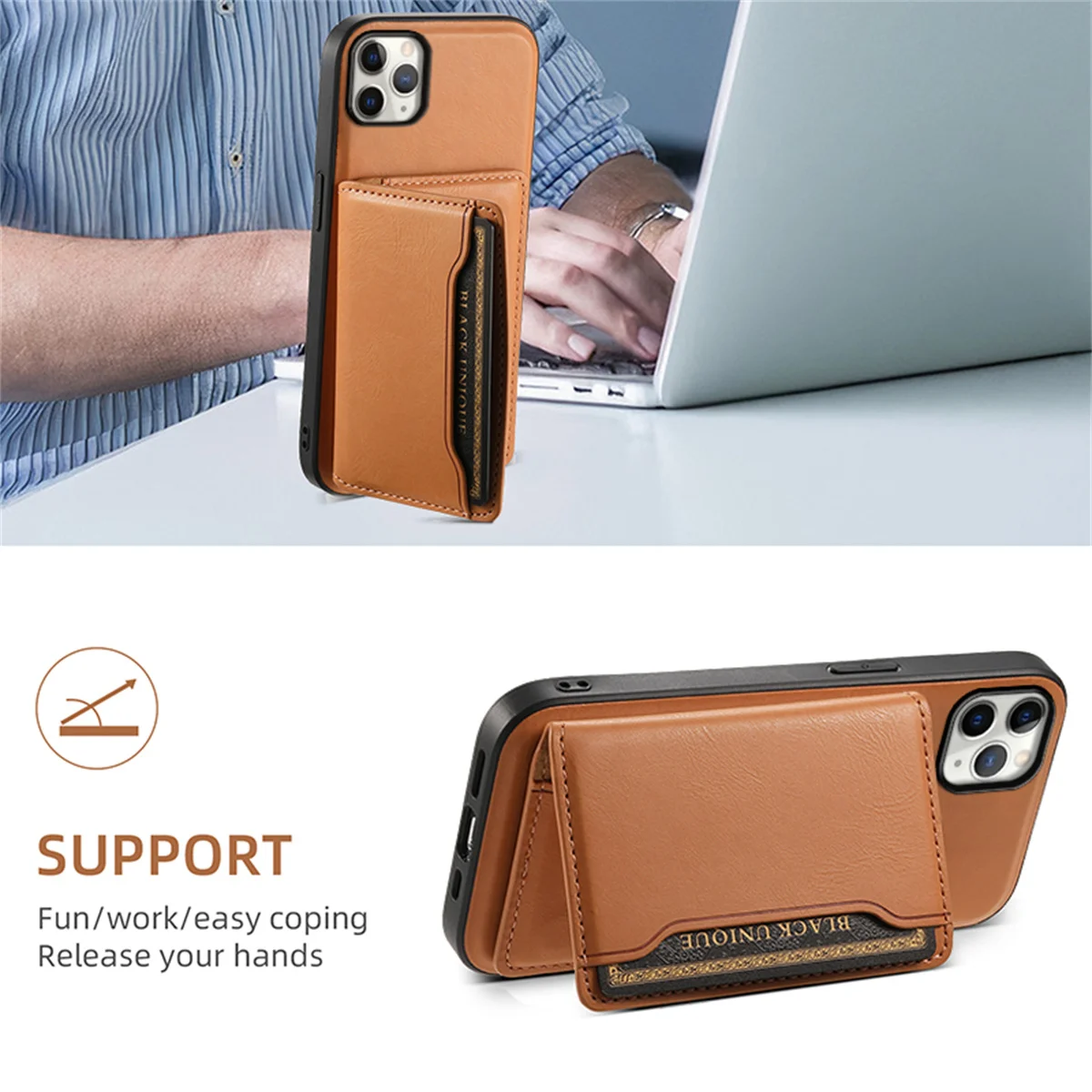 Denior 2 in 1 Detachable Magnetic Card Bag Leather Case for iPhone 11 Pro Max 11 Pro 11 SE 3 7G 8G XS XR XS Max Slim Wallet Case