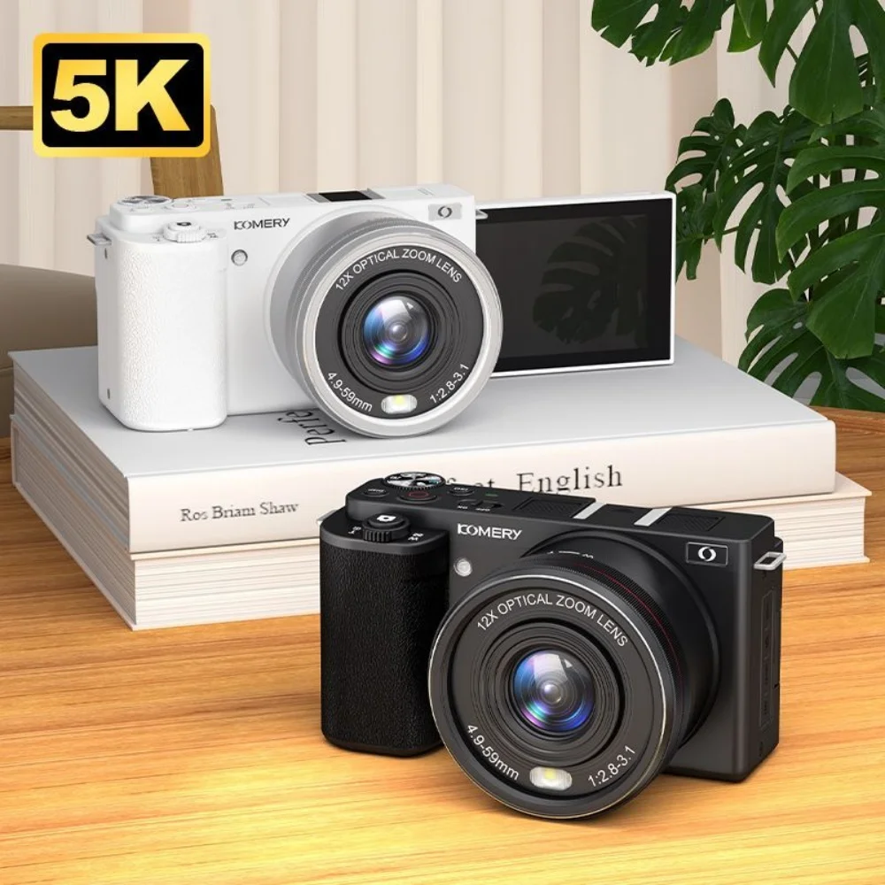 12X Optical Zoom 5K 72MP Digital Camera For Photography 3.0" 270° Flip Rotate Touch Screen Livestream Webcam 4K WIFI Camcorder