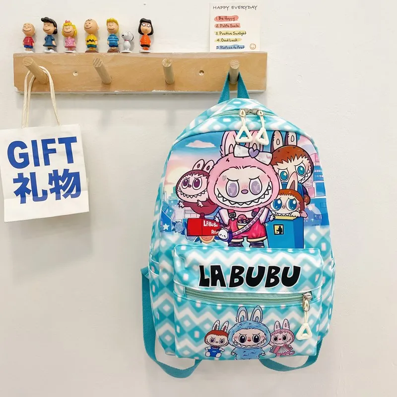 Kawaii Rugzak De Monsters Labubu Bagpack Dubbele Schoudertas Student Schooltas Reistassen Kid Girl Schooltas Anime Speelgoed