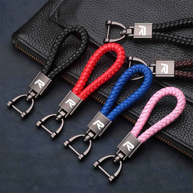 Automobile braided rope key chain hand-woven leather key For Volvo R design T6 AWD S40 S60 S90 XC40 XC60 XC90 V40 Accessorie