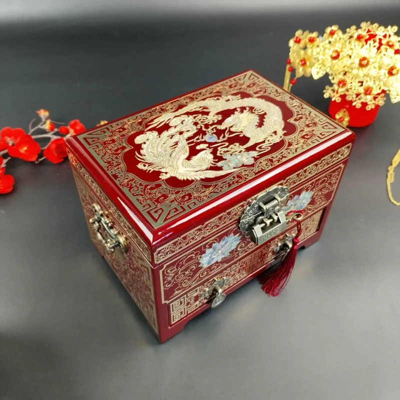 

Light lacquer ware, wedding gifts, dowry jewelry box gift box.
