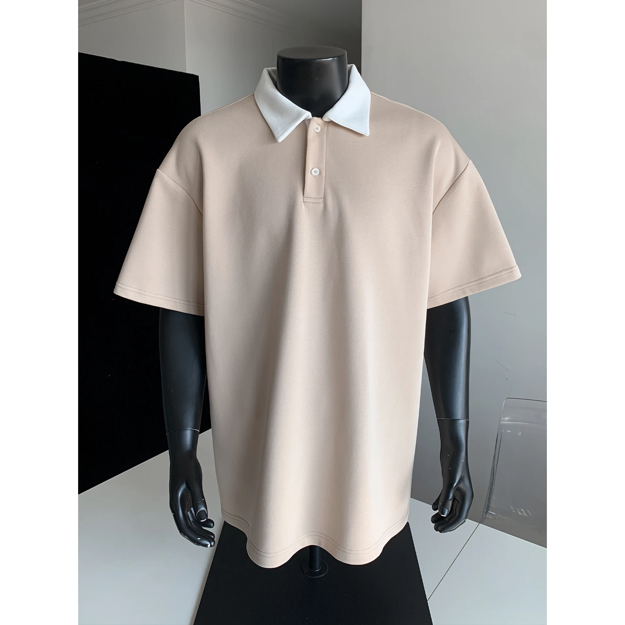 Summer Men's Color-Plaid Fashion Casual Short-Sleeved T-Shirt Polo Shirt Top