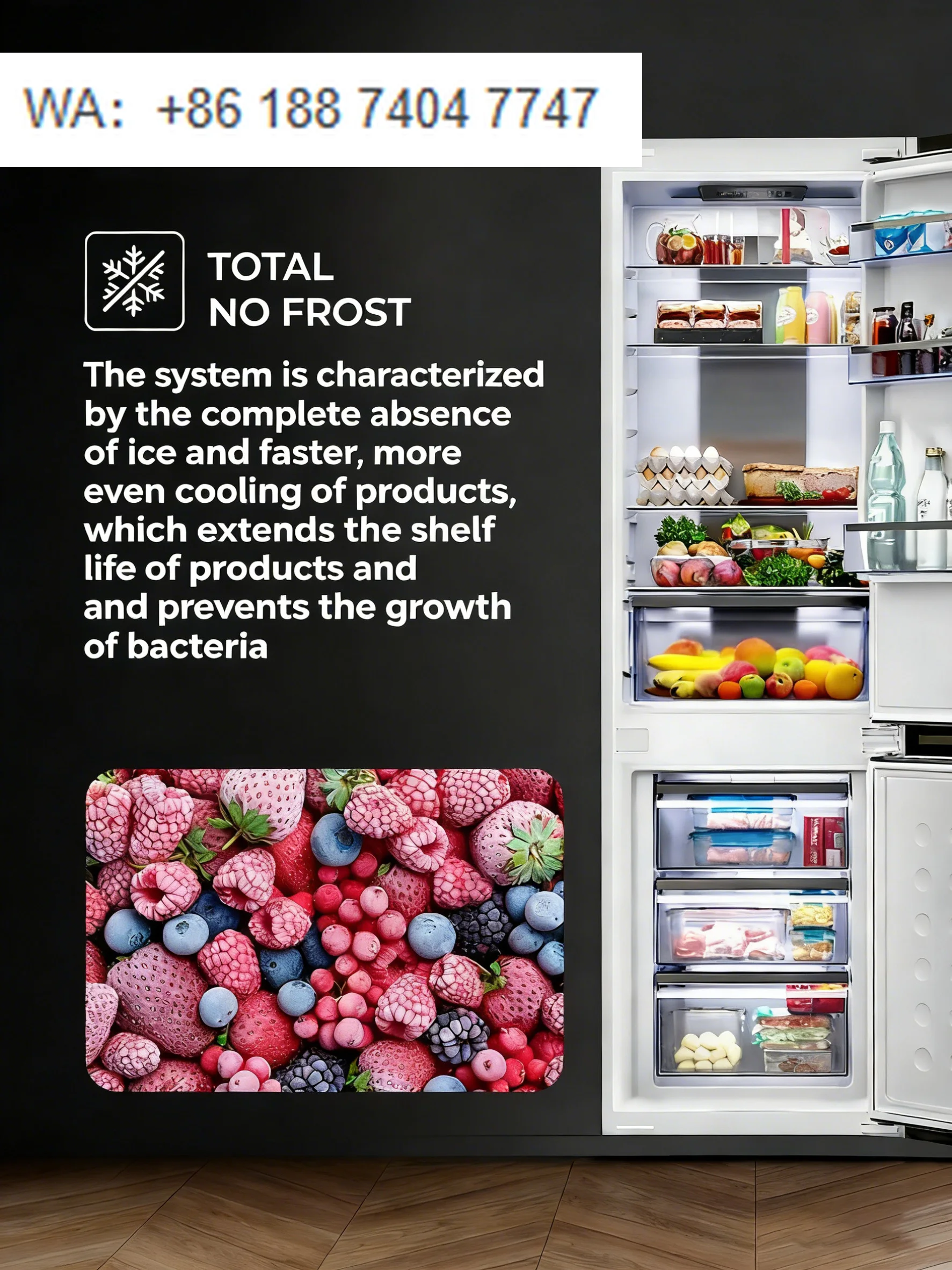 Built-In Electric Refrigerator Drawers French Language Portable Installation for Household Hotel Use US Plug Type