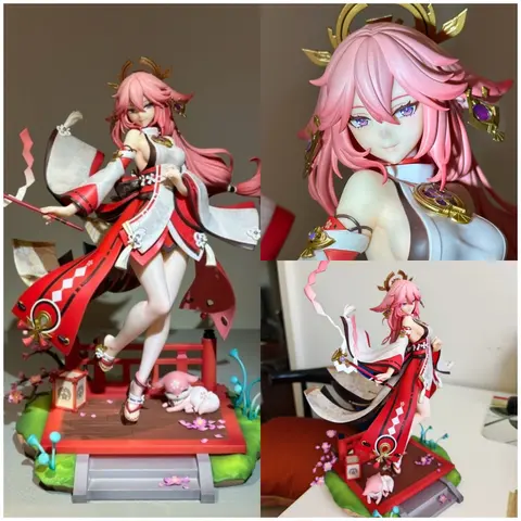 In Stock Genshin Impact 'Astute Amusement ' Yae Miko 1/7 Scale Figure Fox Fairy Collection Decoration Model Genshin Genuine