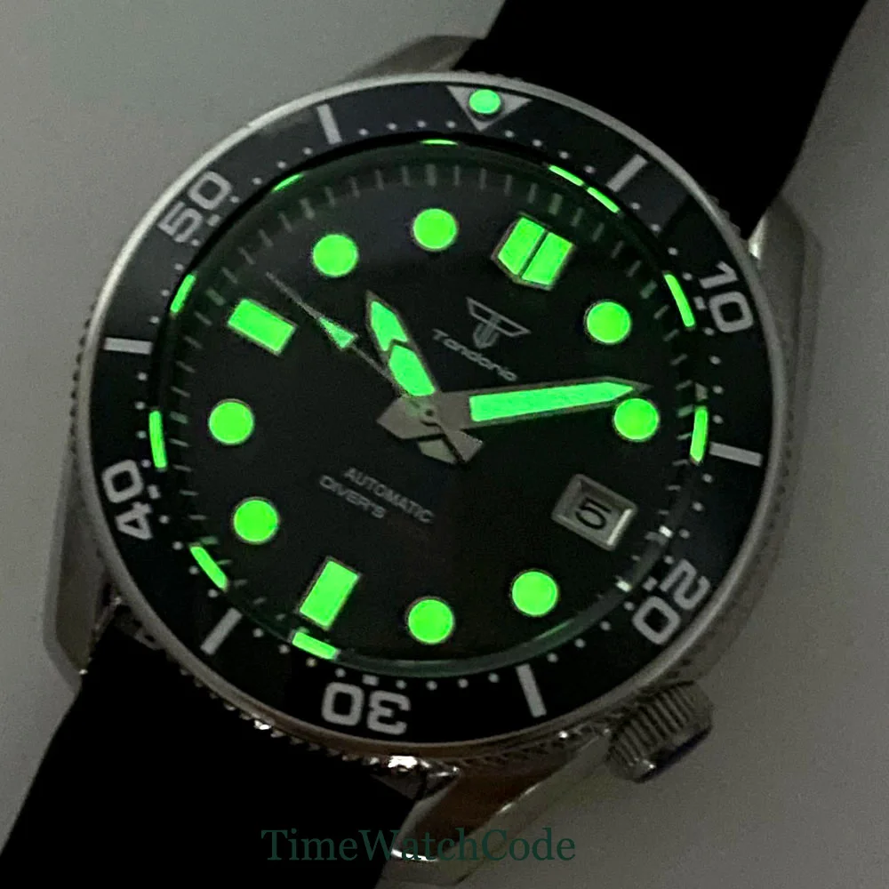 Tandorio 20BAR Diving Automatic Watch For Men NH35 Movement Date Sapphire Crystal Luminous Waterproof 42.5mm reloj hombre