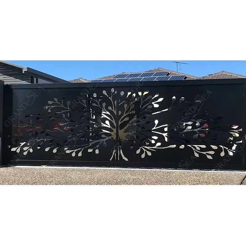 Grandsea Manor Design Villa Front Yard Security Fence Fancy Carved Grille Aluminum Panel Fence