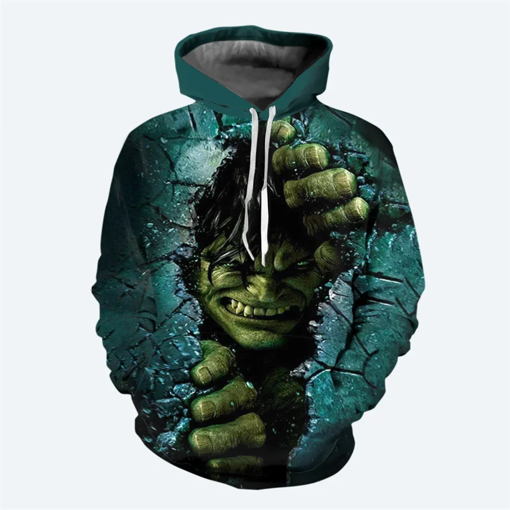 New Marvel Movie Men's Hoodie 3D Printed Green Soldier Pattern Sweater Classic Fashion Street Casual Style Men's Hoodie