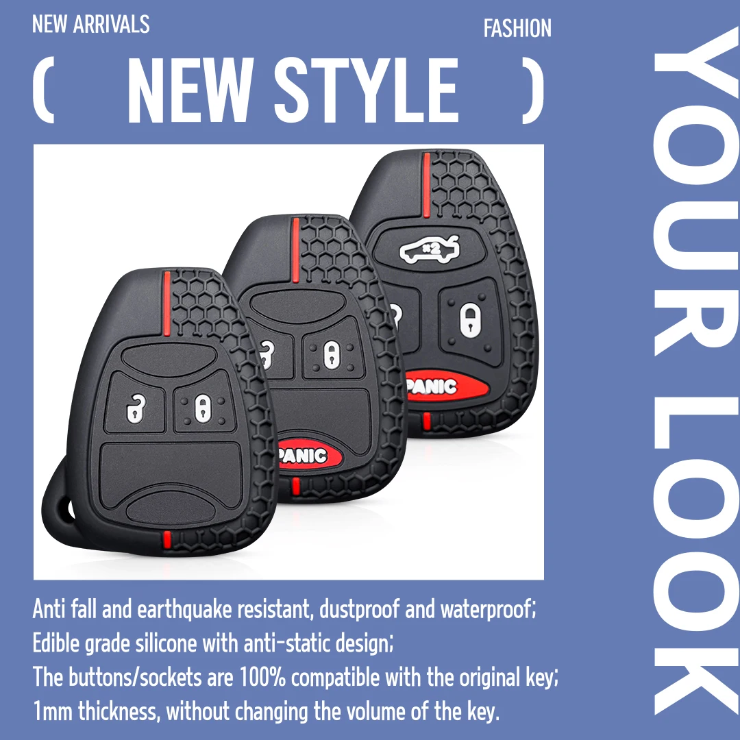Funda para llave de coche para Dodge Avenger calibre Cool Bo para Chrysler Voyager 300c Pacifica para Jeep Grand Cherokee Compass Patriot Holder