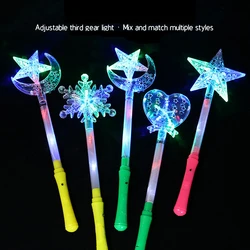 Varinha mágica emissora de luz LED para meninas, Princess Flash, Crystal Glow Stick, Concert Party Props, Brinquedos Criativos, Crianças