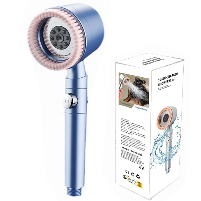5 Modes Handheld Shower HeadNew High Pressure Water Saving Filter Shower Head One Button Stop Bathroom Accessories Set