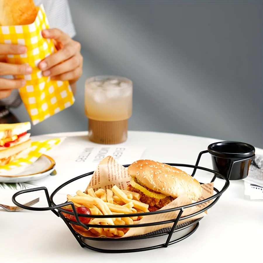 French fries basket, snack basket fried chicken basket stainless steel metal basket kitchen supplies, household kitchen supplies