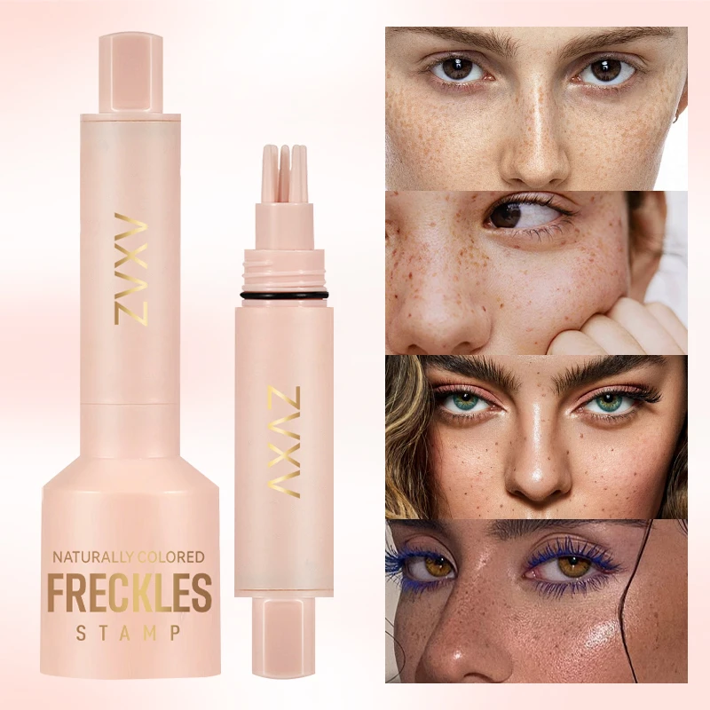 천연 주근깨 스탬프 펜 - 빠른 건조 방수 라이트 커버리지 임시 가짜 주근깨 메이크업 메이크업 브러쉬 얼굴용